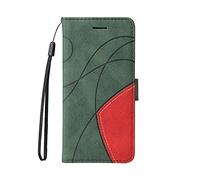 Huzhide for Motorola Moto G84 Wallet Case Magnetic Flip, Green | Faux Leather, Soft Silicone Bumper, Credit Card Slots, Foldable Kickstand, Shockproof, Checkered Geometric, Slim Fit, Glossy