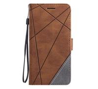 Huzhide for Samsung Galaxy A07 Case, Shockproof Leather Stand Notebook Wallet Phone Case Flip Bumper Magnetic Protective Cover for Samsung Galaxy A07 with Card Holder Photo Slots, Brown