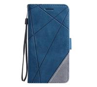 Huzhide for Samsung Galaxy A17 5G Case, Shockproof Leather Stand Notebook Wallet Phone Case Flip Bumper Magnetic Protective Cover for Samsung Galaxy A17 5G with Card Holder Photo Slots, Blue