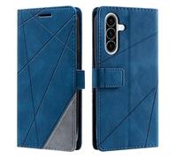 Huzhide for Samsung Galaxy A36 5G Case, Shockproof Premium Leather Stand Notebook Wallet Phone Case Flip Folio TPU Bumper Magnetic Protective Cover for Samsung A36 with Card Holder Photo Slots, Blue