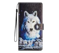 Huzhide for Samsung Galaxy S25 Edge Case Flip Wallet, Wolf | Faux Leather, Soft Silicone Bumper, Credit Card Slots, Foldable Kickstand, Shockproof, Checkered Geometric, Slim Fit, Glossy