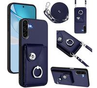 Huzhide Wallet Case for Samsung Galaxy A57 5G, RFID Blocking Women Girls Crossbody Purse Case with Lanyard Card Holder Kickstand Shockproof Leather Phone Cover for Samsung Galaxy A57 5G, Blue