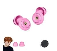 HuziNite Noise Cancelling Earplugs - 50dB Deep Noise Reduction for Sleep, Travel, Work, Reusable & Washable with Case, Ultra-Lightweight Comfort Fit (Pink)