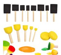 HUZNA Pack of 15 Sponge Brushes, Includes 3 Designs, Sponge Dab Brush Set, Round Sponge Set, for Painting, Drawing, Finishing Crafts, Colouring
