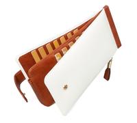 Huztencor RFID Wallet Women Large Size Bifold Multi Card Wallet Case with Zipper Pocke Credit Card Holder for Women, Beige Brown, L