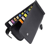 Huztencor Womens Leather Credit Card Holder Wallet RFID Blocking Wallet Women Card Case Purse - Black - Large