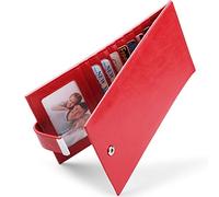 Huztencor Womens Leather Credit Card Holder Wallet RFID Blocking Wallet Women Card Case Purse, Oil Wax leather Red001, L, Rfid Wallet