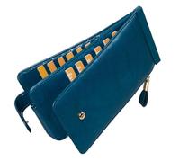 Huztencor Womens Wallet RFID Blocking Wallet Women Leather Bifold Multi Card Case Wallet with Zipper Pocket Vintage Blue