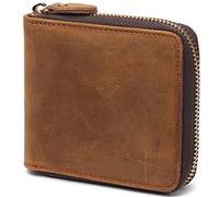 Huztencor Zipper Wallet Men RFID Blocking Leather Bifold Credit Card Wallets (FBA), Crazy Horse Brown, S