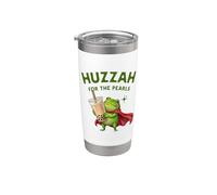 Huzzah for The Pearls Frog Large Boba Tea Drinker Medieval Stainless Steel Insulated Tumbler