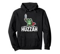Huzzah Frog Knight Fantasy Medieval Ren Faire Cute Frog Pullover Hoodie