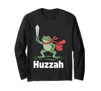Huzzah Frog Knight Fantasy Medieval Sword Meme Long Sleeve T-Shirt