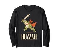 Huzzah Frog Knight Medieval History Ren Faire Jousting Sword Long Sleeve T-Shirt