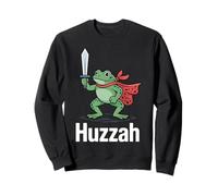 Huzzah Frog Knight Medieval Ren Faire Jousting Frog Sweatshirt