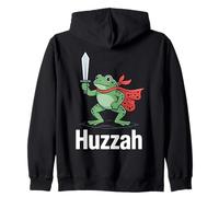 Huzzah Frog Knight Medieval Ren Faire Jousting Frog Zip Hoodie
