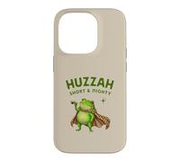 Huzzah Short And Mighty Frog Espresso Ironic Medieval Funny Case for iPhone 14 Pro