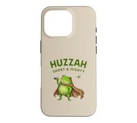 Huzzah Short And Mighty Frog Espresso Ironic Medieval Funny Case for iPhone 16 Pro