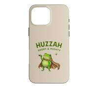 Huzzah Short And Mighty Frog Espresso Ironic Medieval Funny Case for iPhone 16 Pro Max