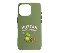 Huzzah Short And Mighty Frog Espresso Medieval Funny Tee Case for iPhone 16 Pro