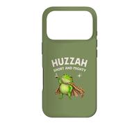 Huzzah Short And Mighty Frog Espresso Medieval Funny Tee Case for iPhone 17 Pro