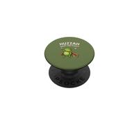 Huzzah Short And Mighty Frog Espresso Medieval Funny Tee PopSockets Adhesive PopGrip