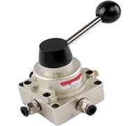 HV-02/03/04 Pneumatic Manual Valve - 3/4 Way Cylinder Reversing Control - Durable Aluminum Alloy Construction(HV-03 with 10MM)