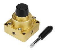 HV - 02 PT 1/4" Port 3 Position 4 Way Air Pneumatic Hand Lever Valve, Hand Operated Valve with Plastic Lever, Aluminum Body for 1.5-8 kgf/cm² Pressure Control in Industrial