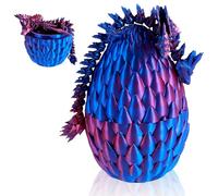 HV 3D Printed Dragon with Dragon Egg Flexible Articulated Dragon Toys Colorful 3D Printed Dragon Ornament Exquisite 3D Articulated Dragon Toys for Office Fish Tank Decoration QUGUOMAO