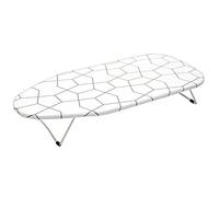 HV HOME VALE Mini Ironing Board, Table top Clothes Pressing Board, Space Saving Design, Foldable Iron Board Rack Available in Green or White Colour (White)