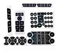 HVAC Button Decal Repair Kit for Mercedes-Benz CLS C218 SLK 4 GLK, Black Vinyl Stickers with White Text Fix Worn Climate Control & Dashboard Buttons,A