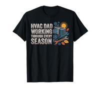 HVAC Dad Working Through Every Season Retro Fathers Day T-Shirt