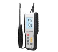 HVAC Duct Hot Wire Anemometer, Handheld Air Flow Meter with Backlight for CFM CMM Measurement, Wind Speed Temperature Gauge for In-Duct Airflow Velocity Testing