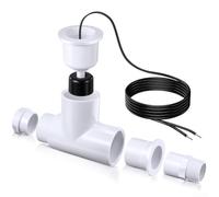 HVAC Float Switch for Air Conditioning Condensate Drain Overflow Protection Water Level Sensor with 3/4 Inch Adapter Horizontal or Vertical Mount White