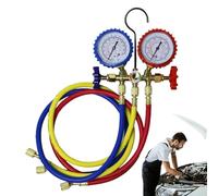 Hvac Freon Charging Station - R134a R22 R410 R12 Compatible, Universal Recovery Meter, Gas Refill Hose | Automotive Climate Control Home Refrigerator Pumping Fluid Filling Professional Mechanic Shop