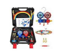 HVAC Manifold Gauge Set, Auto Air Conditioner Refrigerant Manifold Gauge Set, R134a A/C Diagnostic Tools Professional Refrigerant Charging Kit for AC Repair, Vehicle Service, Workshop Use