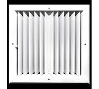 HVAC Premium 10" x 10" [Duct Opening] 2-Way Extruded Aluminum Ceiling Supply Diffuser Duct Cover with Lever-Operated Damper for Air Flow Control [Outer Dimensions: 13" x 13"]