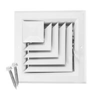 HVAC Premium 14" x 14" [Duct Opening] Corner Direction Extruded Aluminum Ceiling Supply Diffuser Duct Cover with Lever-Operated Damper for Air Flow Control [Outer Dimensions: 17" x 17"]