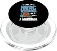 HVAC Profession Tech Technician Save Marriage Husband Wife PopSockets PopGrip for MagSafe