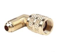 HVAC R410a Conversion Connector 90 Deg Leak for Proof Joint 1/4 Inch to 5/16 Inch for Split AC Maintenance(A)