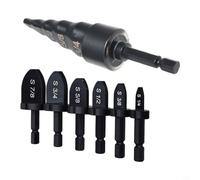 HVAC Repair Tool 7pcs Swaging Drill Set - Copper Tubing Tool for Air Conditioning Pipe Expansion - Hex Shank Rotary Die Drill Bits 1/4 to 7/8 Inch