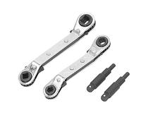 HVAC Service Wrench Stainless Steel High Hardness Refrigeration Ratcheting Wrench for Air Conditioner Repair 5/16 to 1/4in, 3/8 to 1/4in