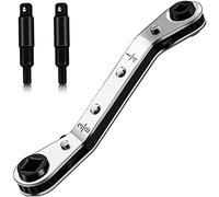 HVAC Service Wrench Tools:3/16” to 3/8” 5/16'' x 1/4''Air Conditioner Valve Ratchet Wrench with 2 Hexagon Bit Adapter Kit for Air Refrigeration Tools and Equipment Repair Tools Clearance