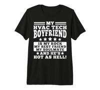 HVAC Tech Girlfriend Apparel - Funny Girlfriends Design Premium T-Shirt