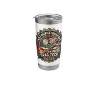 HVAC Tech I Keep America Comfortable Heating Cooling Badge Stainless Steel Insulated Tumbler