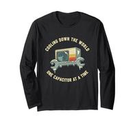 HVAC Technician Cooling Down The World One Capacitor Long Sleeve T-Shirt