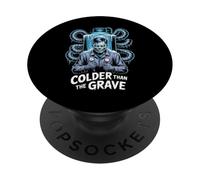 HVAC Technician Halloween Colder Than The Grave PopSockets Adhesive PopGrip
