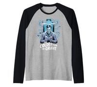 HVAC Technician Halloween Colder Than The Grave Raglan Baseball Tee