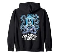 HVAC Technician Halloween Colder Than The Grave Zip Hoodie