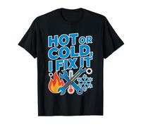 HVAC Technician Hot Cold Fix Seasons Hero Tech Humor Weather T-Shirt