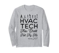HVAC Technician Tech Vintage HVAC Tech Thou Shall Not Try Me Long Sleeve T-Shirt